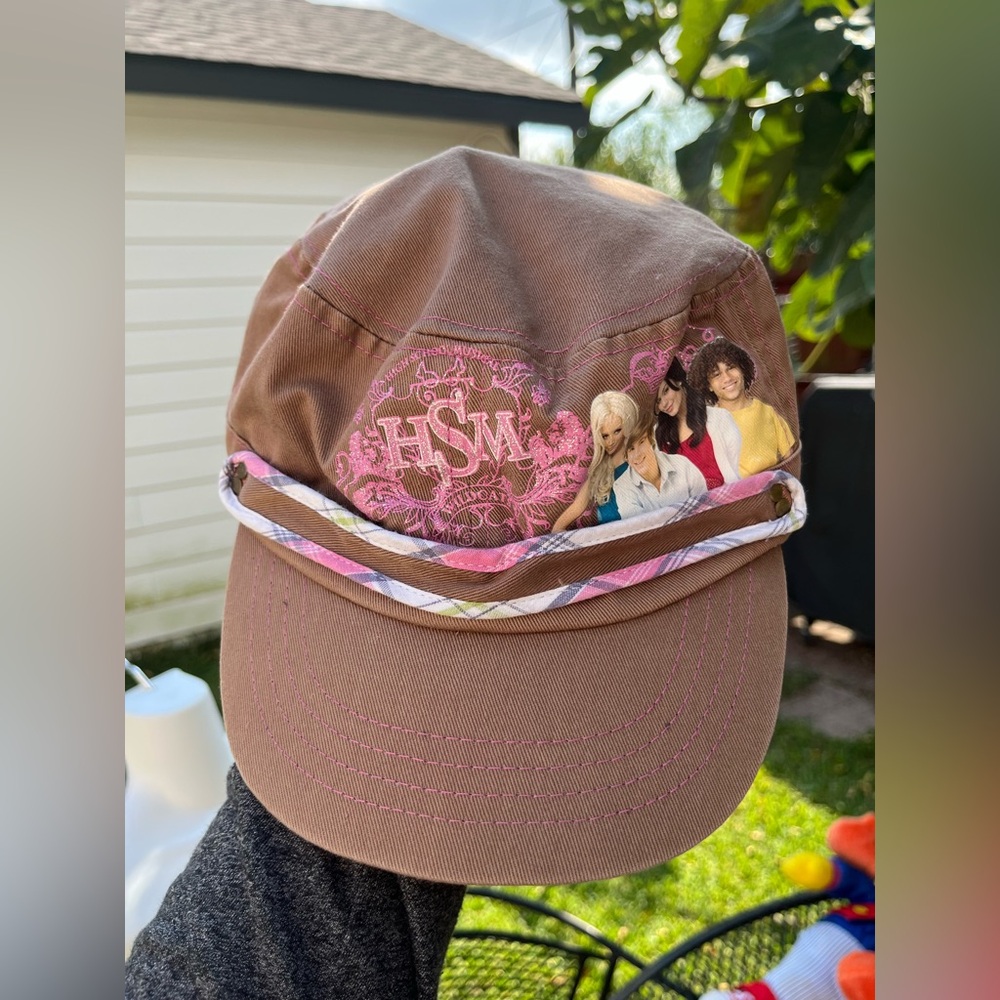 Disney High School Musical Y2K Pink and White Plaid Hat